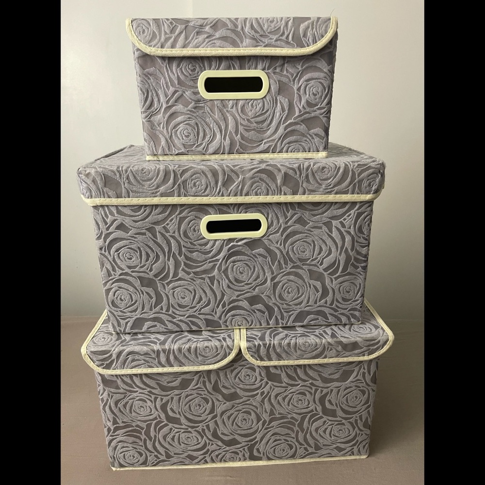 🔲Rose-Detailed Storage bins🌹 - Picture 3 of 12